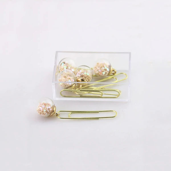 5 Pcs/Set Crystal Ball Paper Clip bookmark