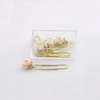 5 Pcs/Set Crystal Ball Paper Clip bookmark