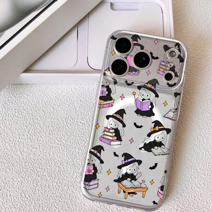 Halloween witchy Magnetic Clear Case For IPhone 11,12,13,14,15,15,16,17