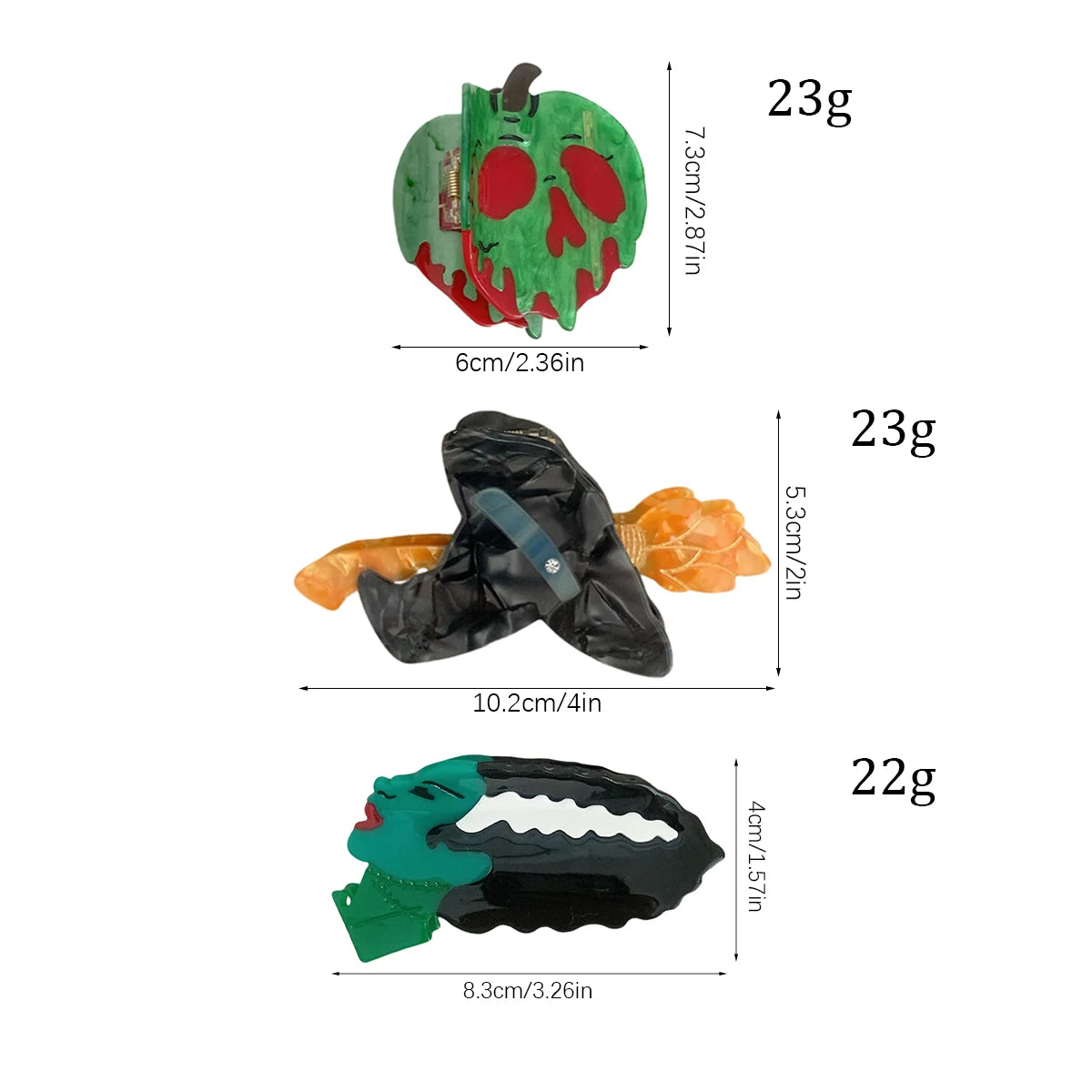 Poison apple hair claw clip