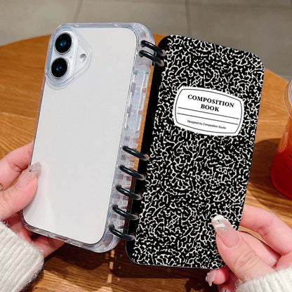 Composition Flip Notebook Phone Case For iPhone
