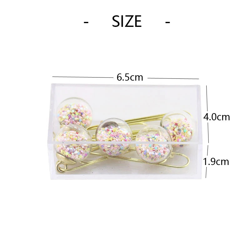 5 Pcs/Set Crystal Ball Paper Clip bookmark