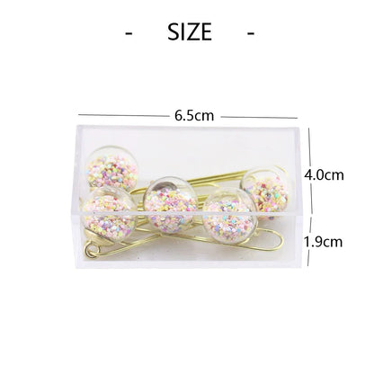 5 Pcs/Set Crystal Ball Paper Clip bookmark