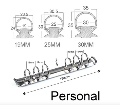 Moterm Personal/ PW Size Metal Spiral Rings Binder Clip