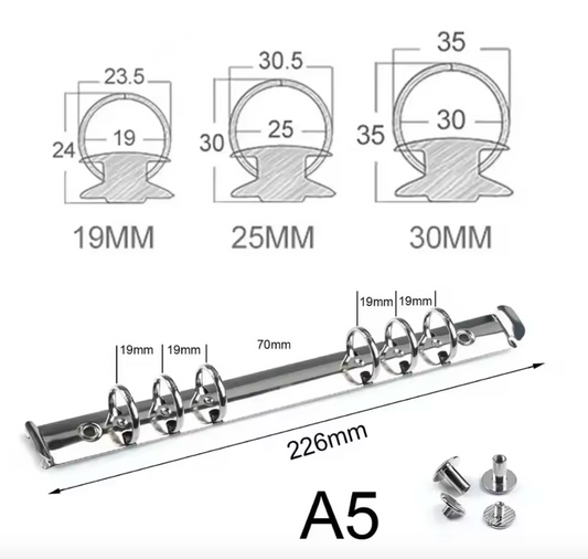Moterm A5 Size Metal Spiral Rings Binder Clip