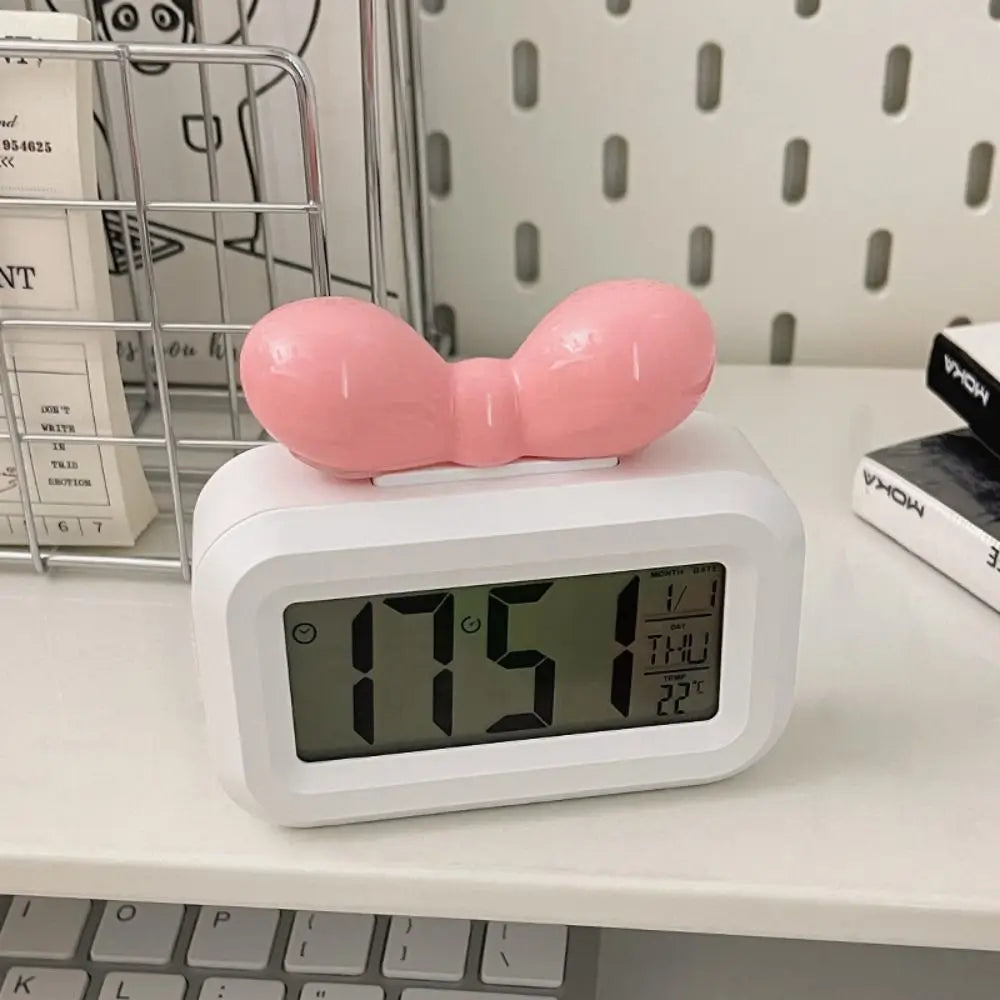 Cute Bowknot LED Digital Clock