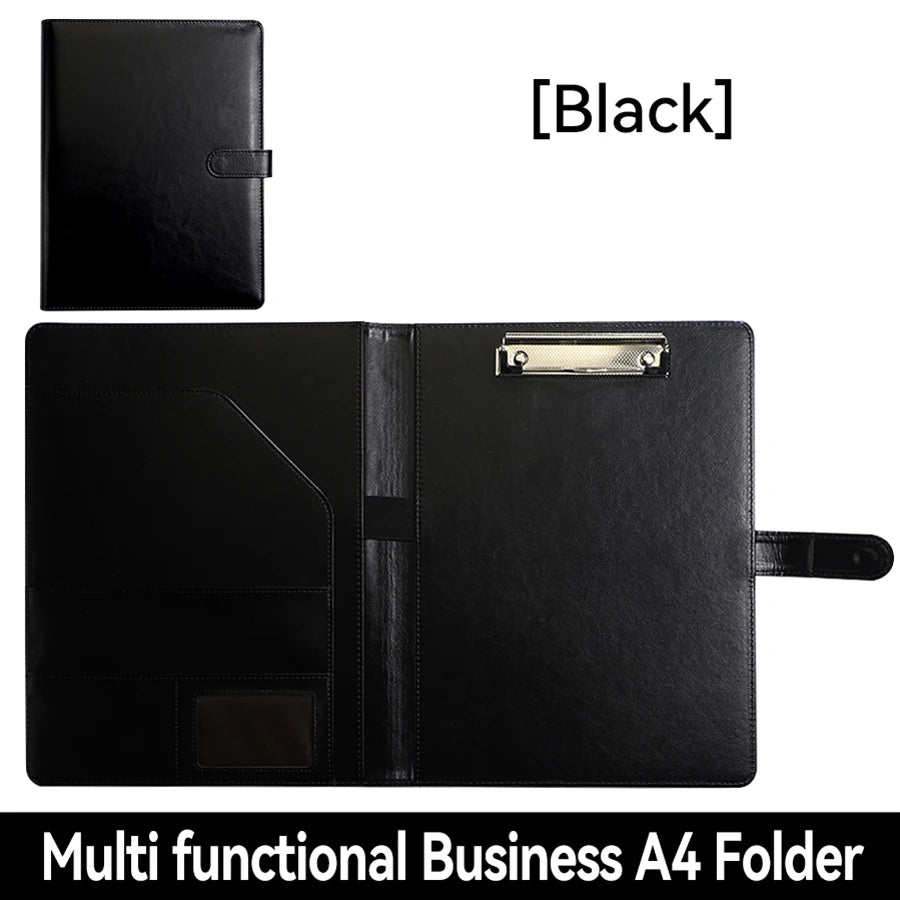 Texture PU Leather Multi-Functional A4 Folder