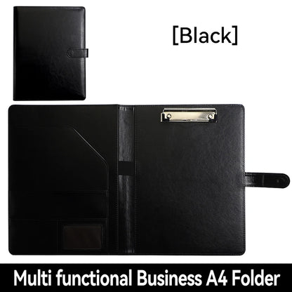 Texture PU Leather Multi-Functional A4 Folder