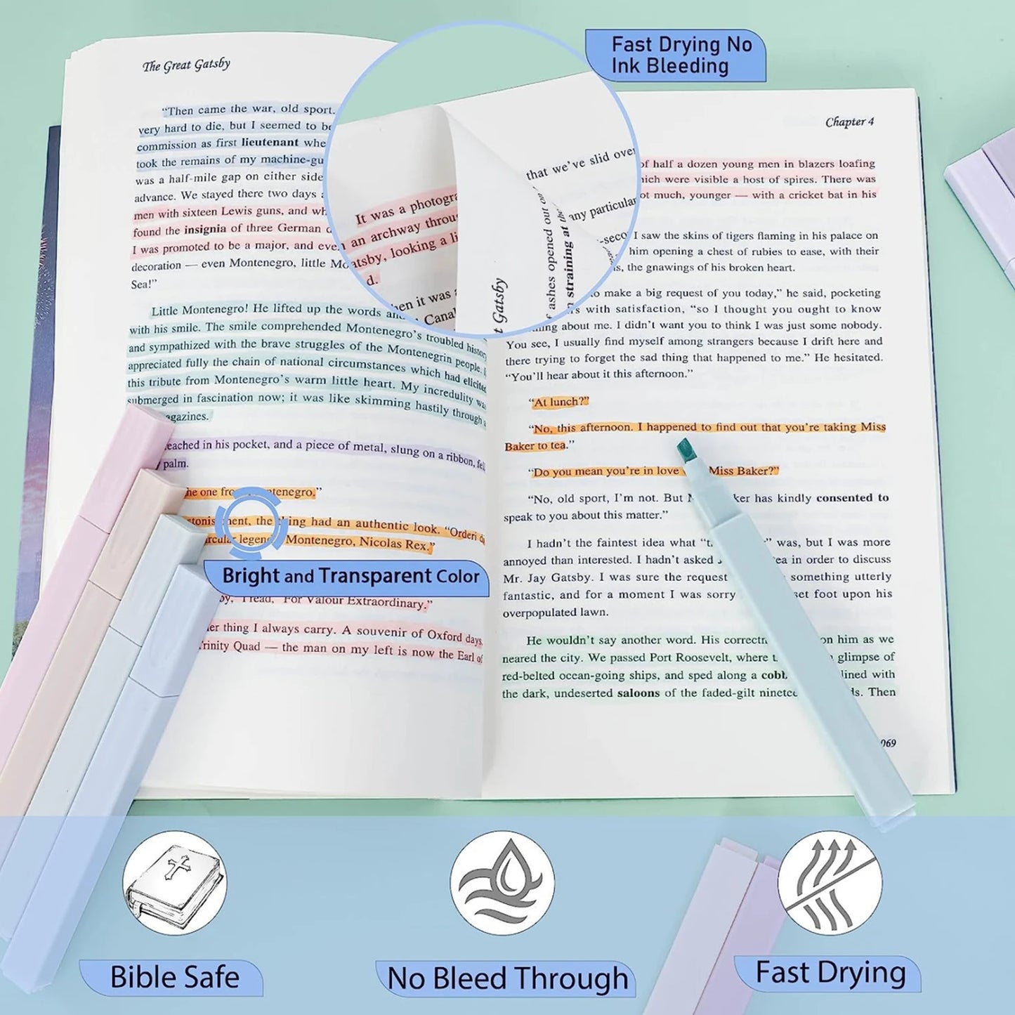 12 Cute Pastel Highlighters Pens