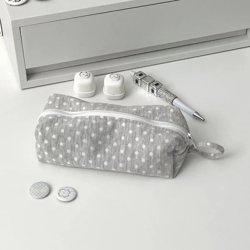 Polka dot Fabric Pencil Bag