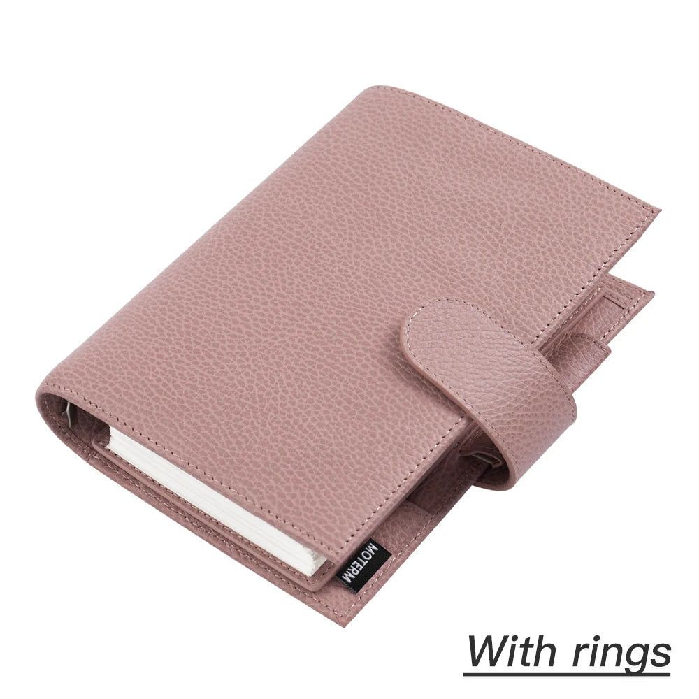 Moterm Firm Pebbled Grain Leather Gray Pink journals