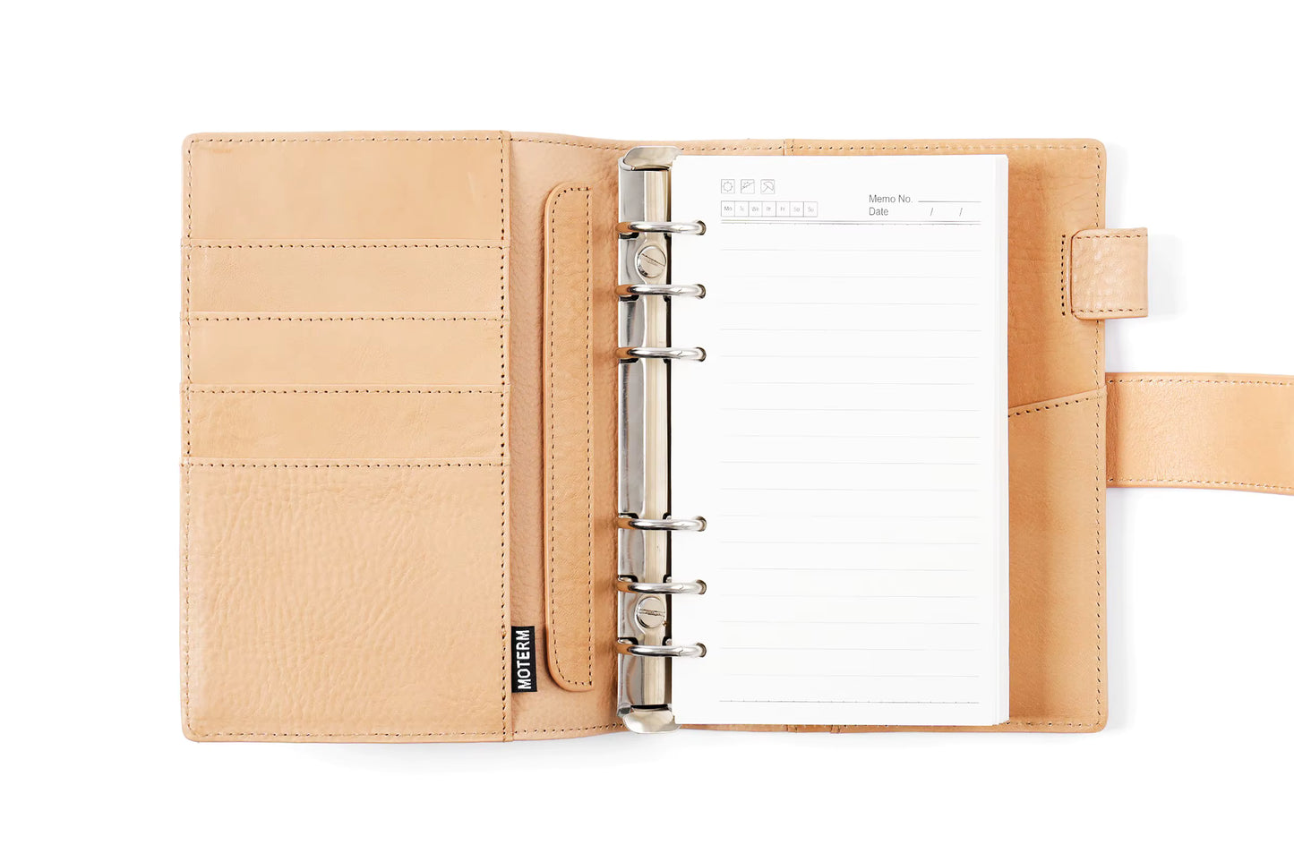 Moterm Personal Size Elite 25mm Rings Vegetable Tanned Leather Planner