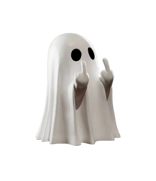 Middle finger ghost statue