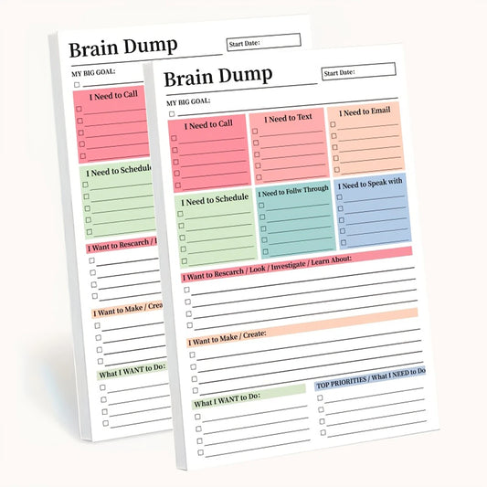 50 Pages Brain Dump Tear Away To-Do Notebook