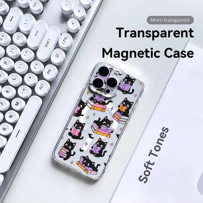Halloween witchy Magnetic Clear Case For IPhone 11,12,13,14,15,15,16,17