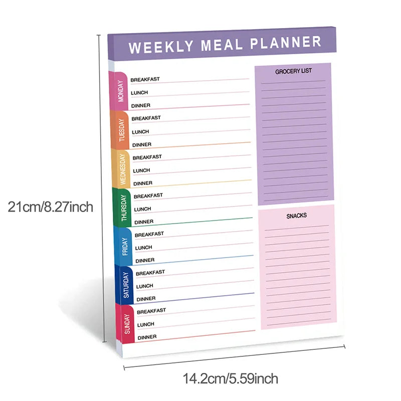 A5 weekly Meal Planner notepad