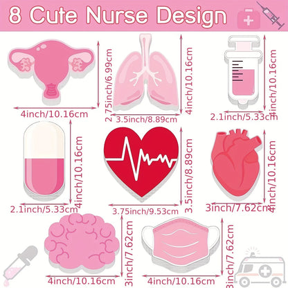 Medical Themed 8 Pieces Self-Adhesive Sticky notes
