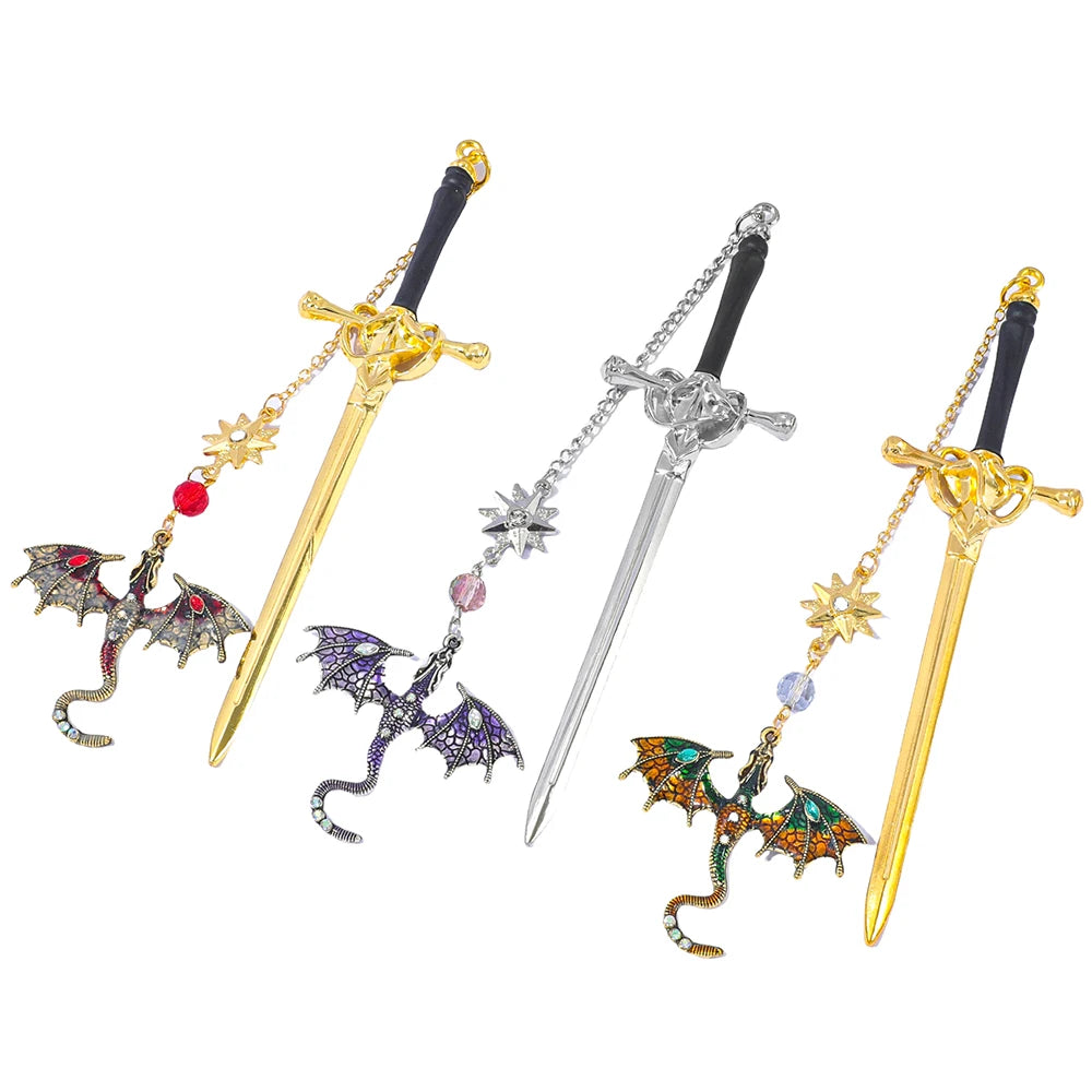 Four Wing Dragon Metal Pendant Bookmark