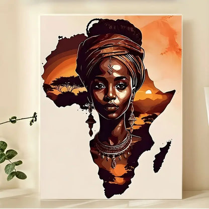 Modern African  Women Canvas wall Art Print