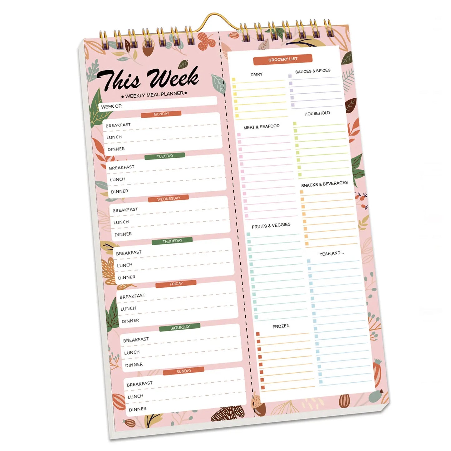 Weekly Meal planner notebook notepad