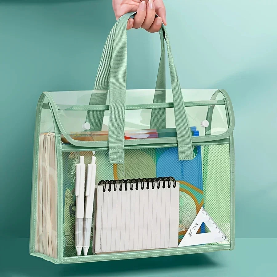 Transparent handheld storage folder