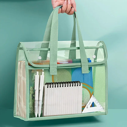 Transparent handheld storage folder