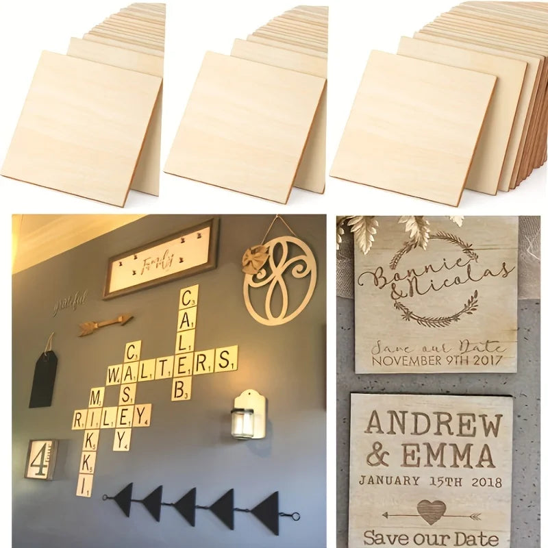 10Pcs 4x4 Wood Squares