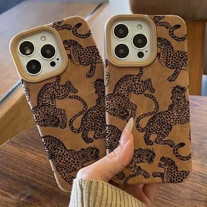 Vivid Leopard Pattern Leather Phone Case For iPhone 11,12,13,14,15,16,17