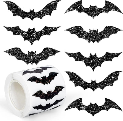 500pcs Halloween Bat Stickers Roll