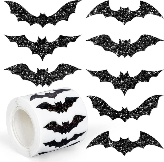 500pcs Halloween Bat Stickers Roll