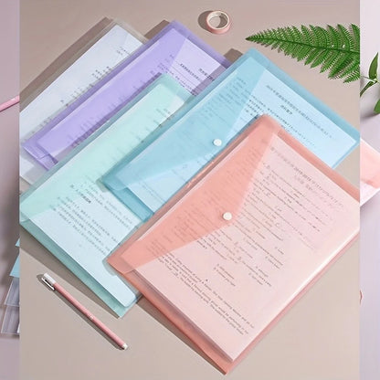 10pcs A4 Transparent Plastic File Folders