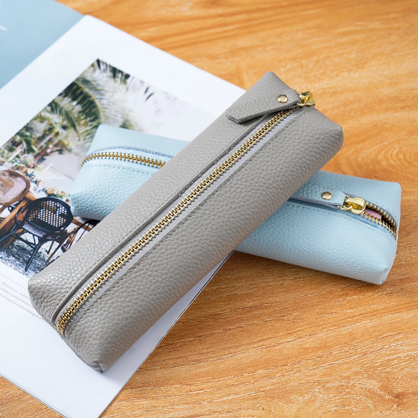 Genuine Leather Pencil Case Holder