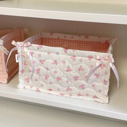 Bow embroidery designed Storage Basket
