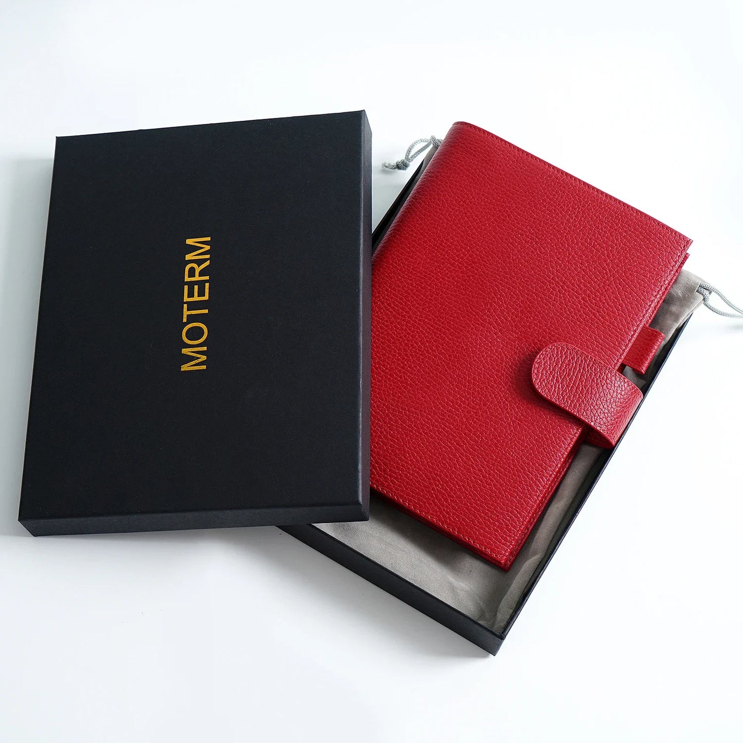 Moterm Firm Pebbled Grain Leather Cherry Red journals