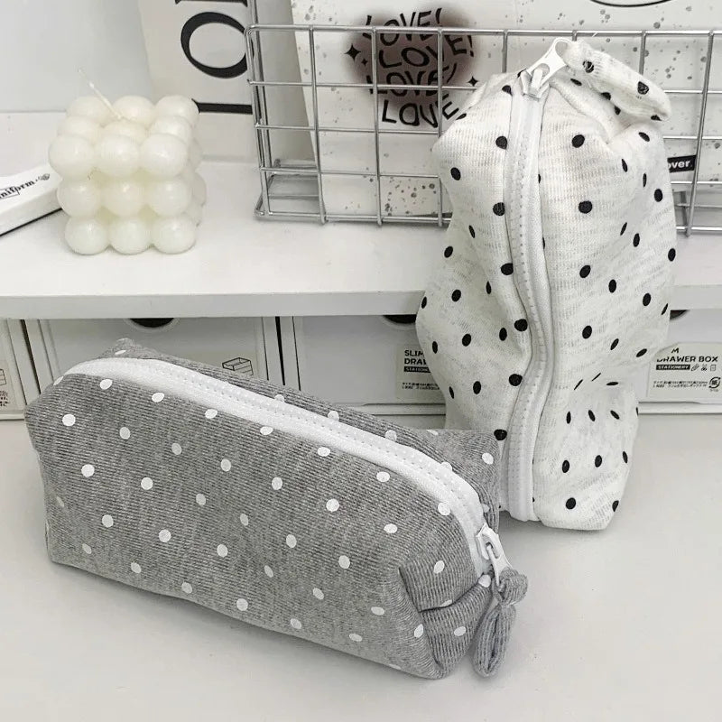 Polka dot Fabric Pencil Bag