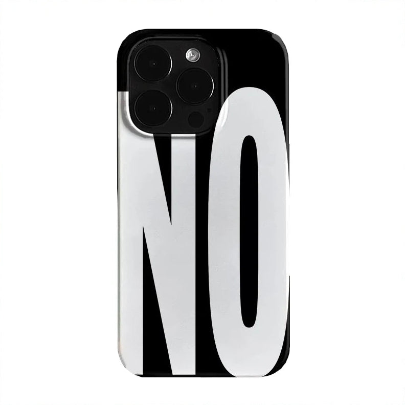 NO and YES Black and White Letters Phone Case For iPhone 11,12,13,14,15,16,17