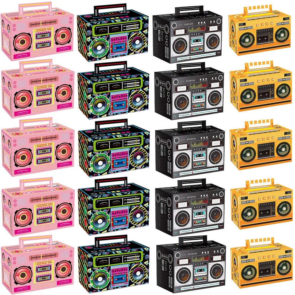 6/12/24pcs 80s 90s Novelty Boombox party Favor Boxes