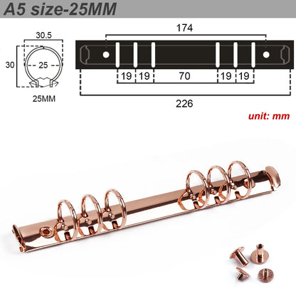 Moterm A5 Size Metal Spiral Rings Binder Clip