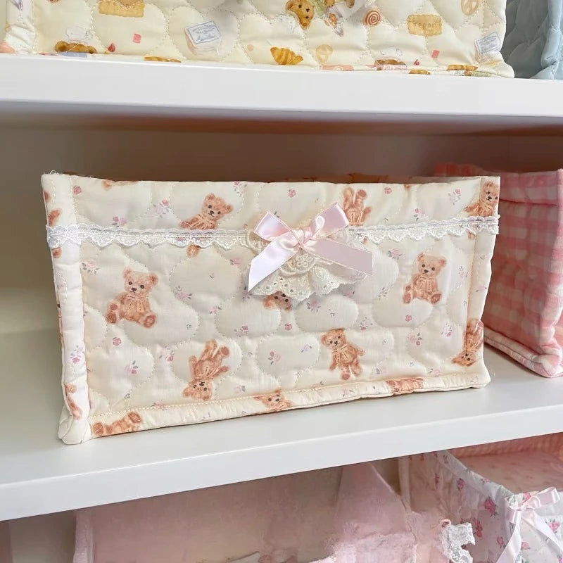 Bow embroidery designed Storage Basket