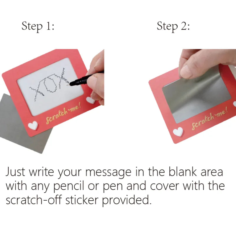 10pcs love heart Scratch-off Cards