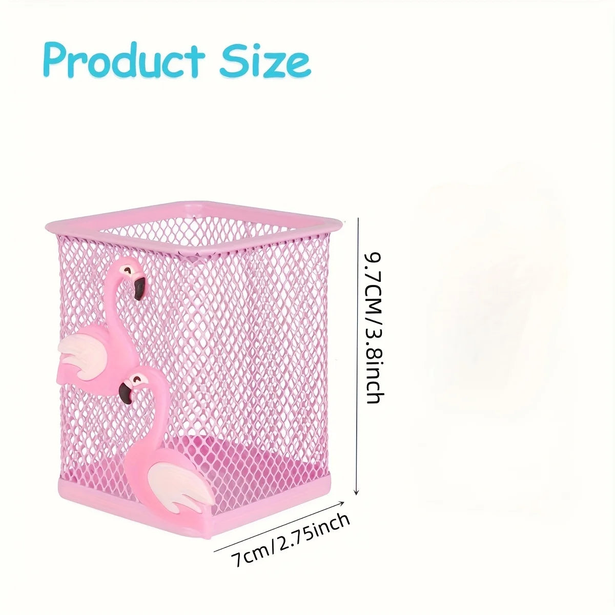 Square Pink Flamingo Pen Holder