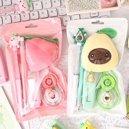 5pcs/set Cartoon with Fruit Stationery Set