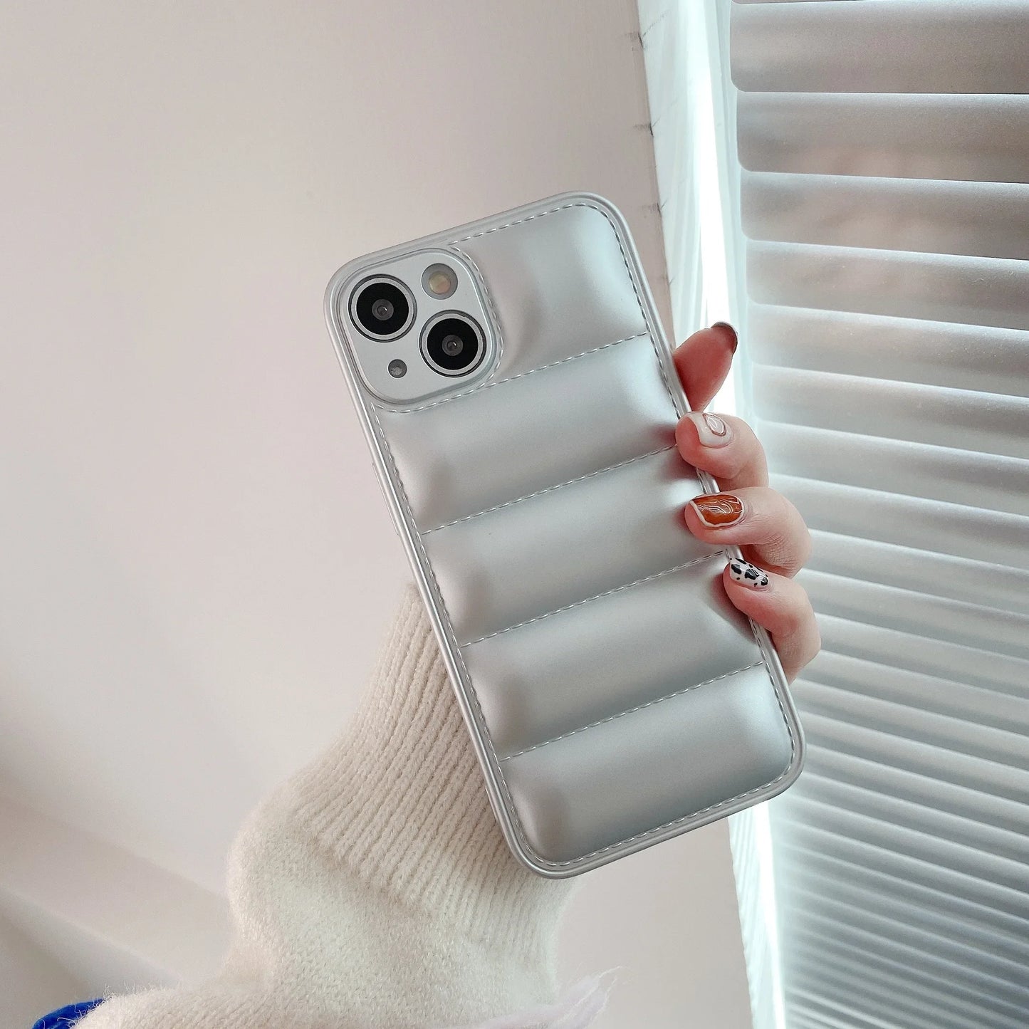 Puff jacket silicon case for iPhone 11,12,13,14,15,16,17