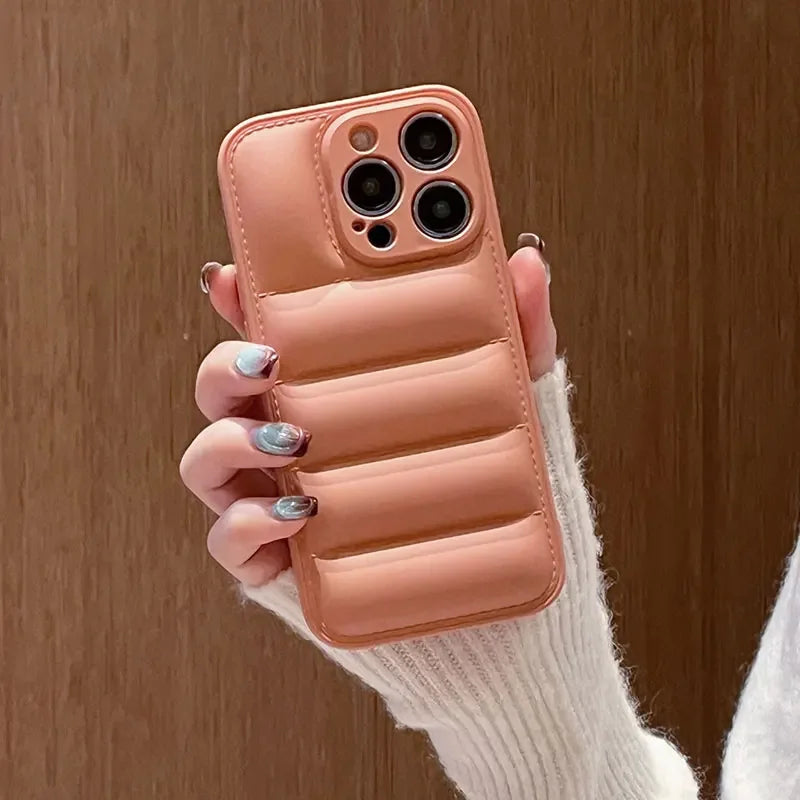 Puff jacket silicon case for iPhone 11,12,13,14,15,16,17