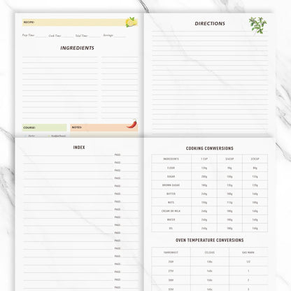 Hardcover 80 page Recipe Book