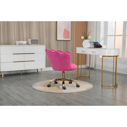 Upholstered Velvet Seashell Back Swivel Desk Chair