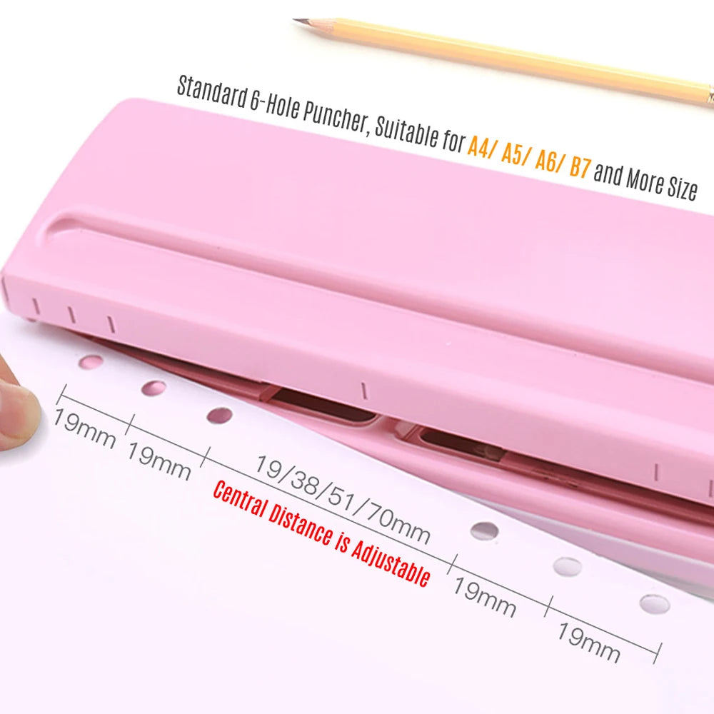 Adjustable 6-Hole Puncher for A4 A5 A6 B7