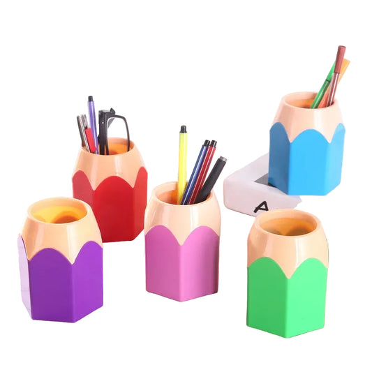 Cute Pencil Head Shape Pen Holder