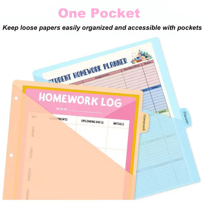 8pcs Dividers for 3 Ring Binder with Pocket