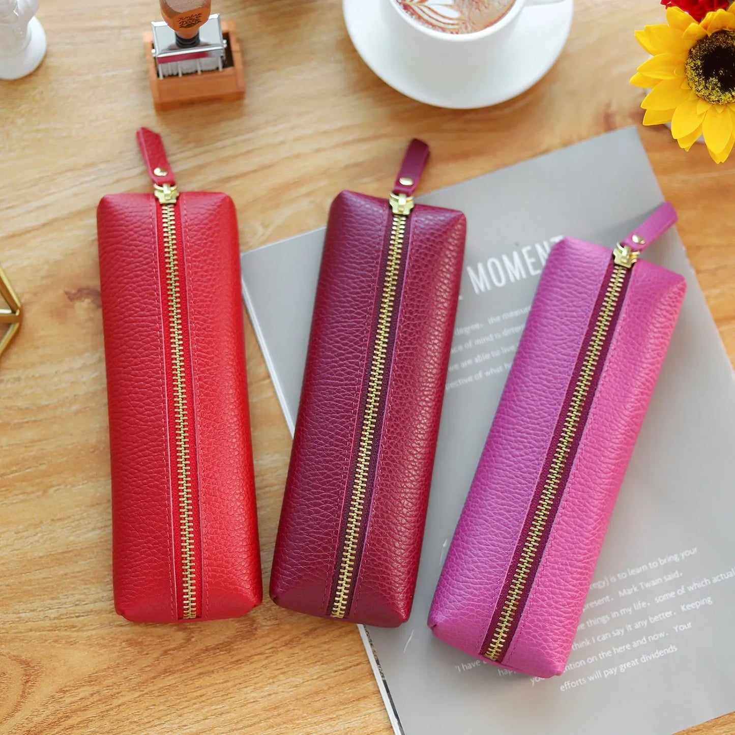 Genuine Leather Pencil Case Holder